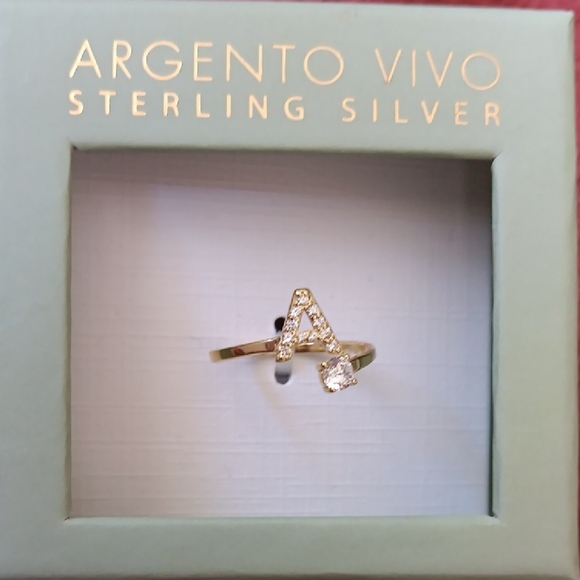 Argento Vivo Jewelry - Argento Vivo Gold and Silver Initial Ring